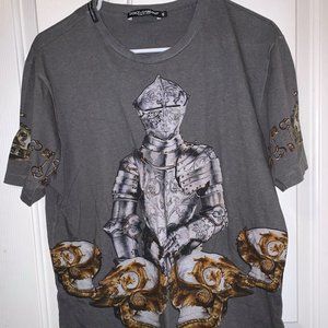DOLCE & GABBANA (D & G) GREY ARMOUR KNIGHT T-SHIRT